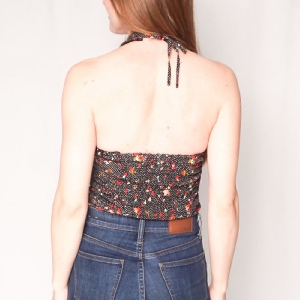 Free People Suns Out Floral Smocked Cropped Halter Top - Picture 5 of 14